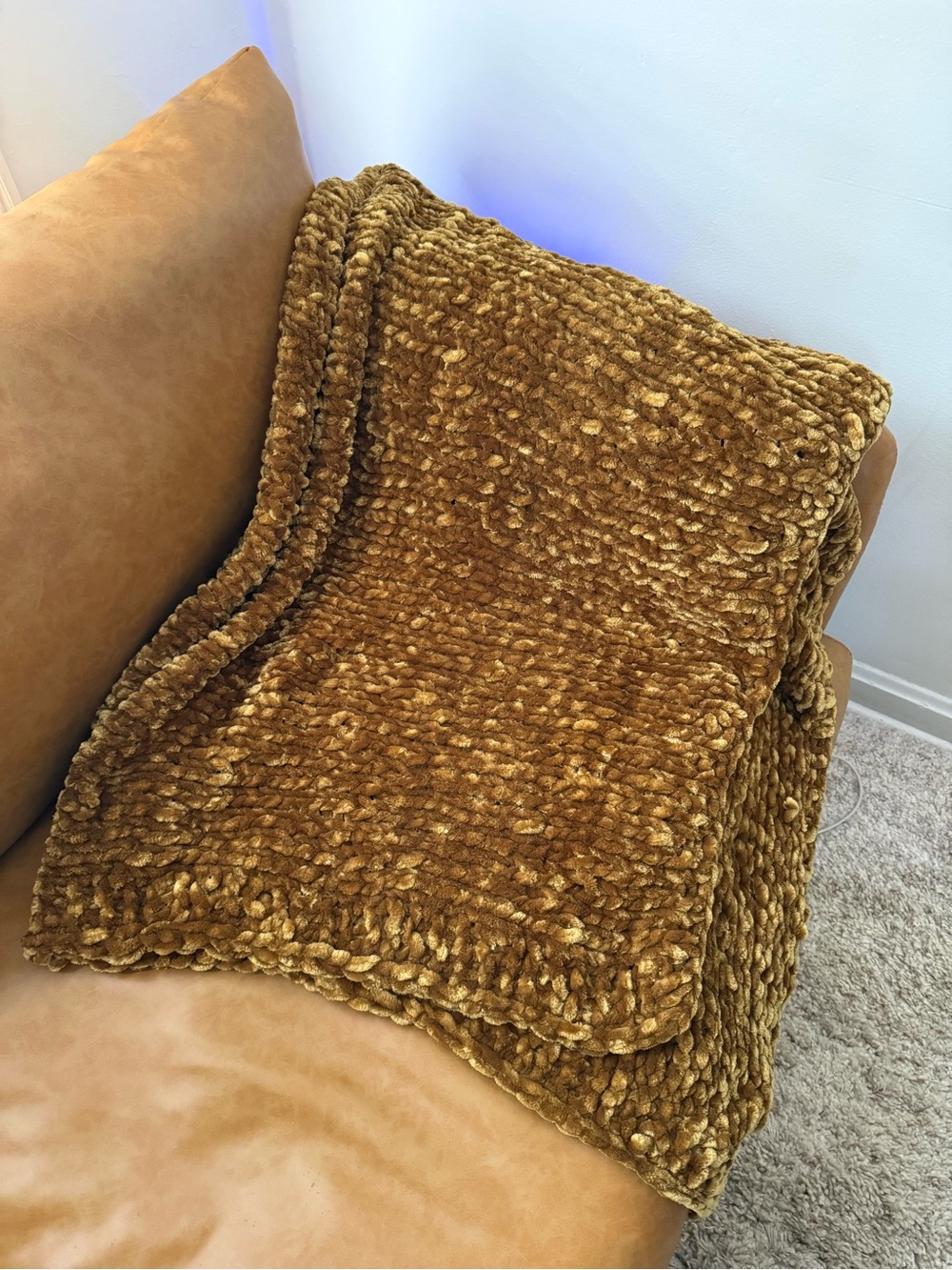 West Elm Chunky Luxury Chenille Throw Blanket - Cumin